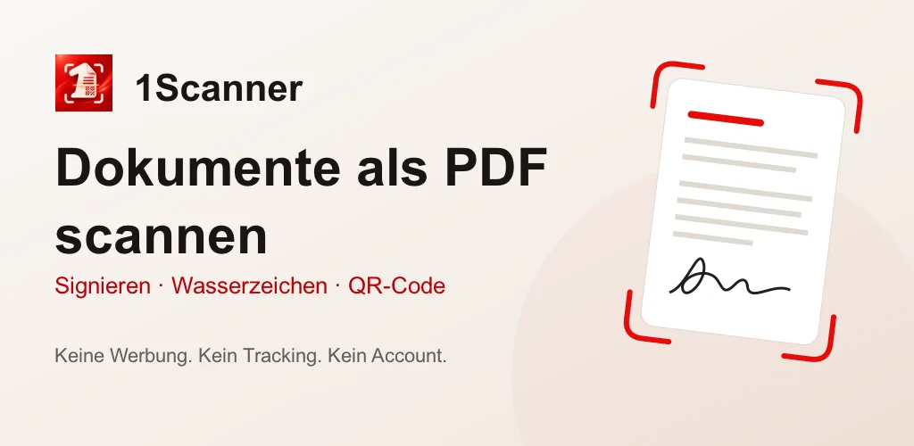 1Scanner für Android: Dokumente scannen, PDFs unterschreiben und QR-Codes erstellen