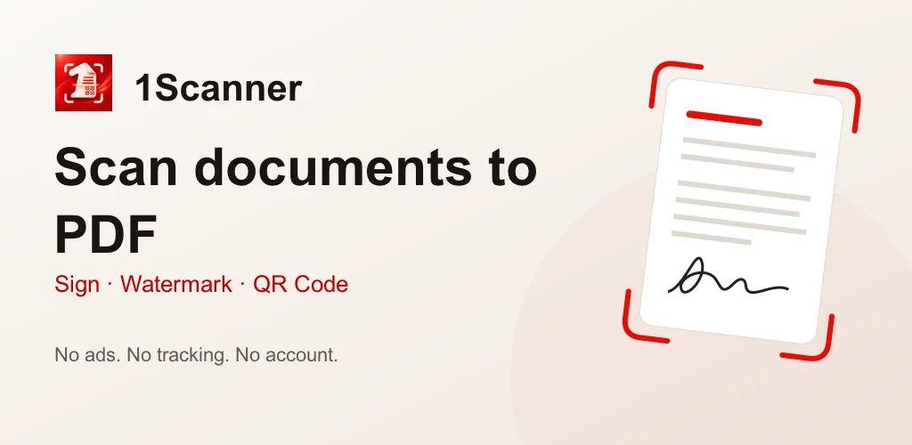 1Scanner for Android: scan documents to PDF