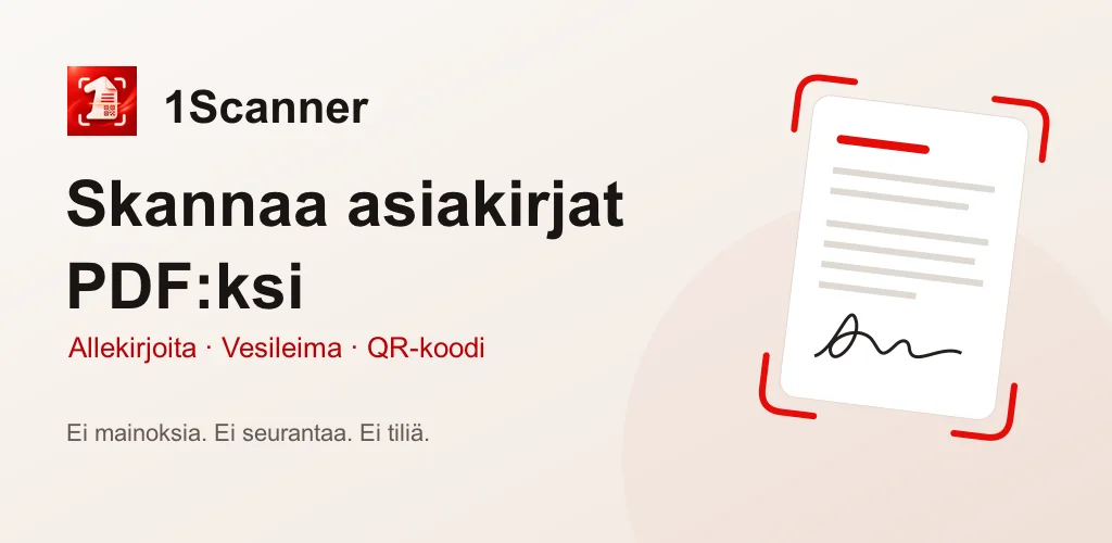 1Scanner Androidille: asiakirjojen skannaus PDF-muotoon