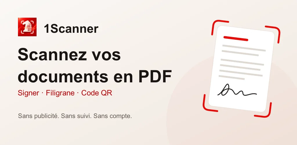 1Scanner pour Android : numériser des documents, signer des PDF et créer des codes QR