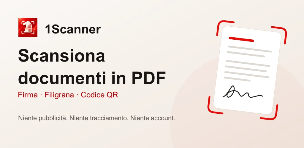 1Scanner per Android: scansiona documenti, firma PDF e crea codici QR