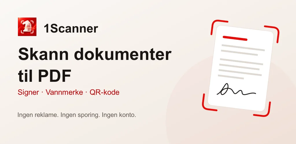 1Scanner for Android: skann dokumenter til PDF