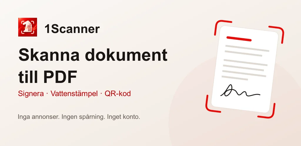 1Scanner för Android: skanna dokument till PDF