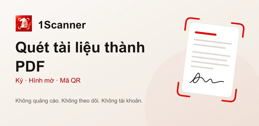 1Scanner trên Android quét tài liệu thành PDF